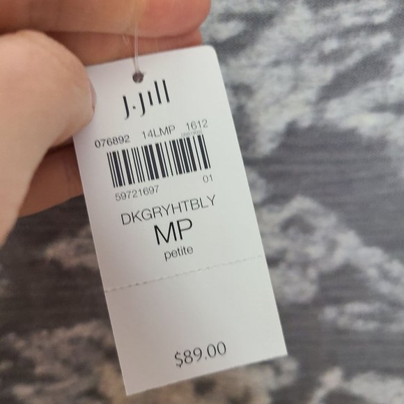 J. Jill Womens MP Gray Floral Long Sleeves Wool Blend Pullover Sweater NWT - Picture 7 of 9